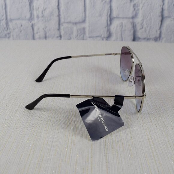 NWT Lucky Brand Callan Aviator Sunglasses Silver main image 5